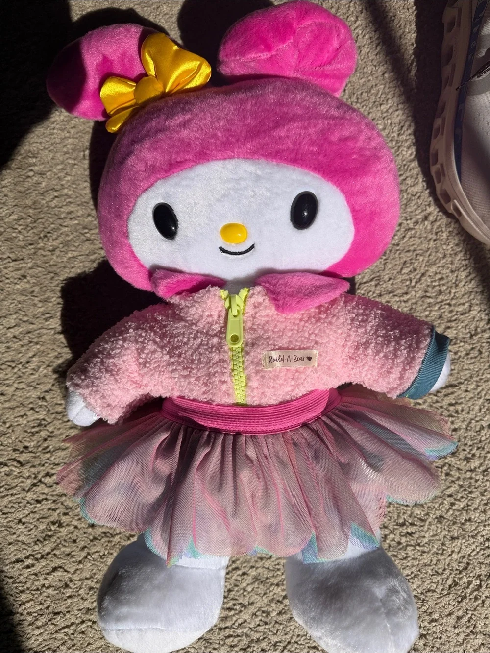 Build-A-Bear Pink My Melody Style Plush with Yellow Bow - Picture 1 of 1